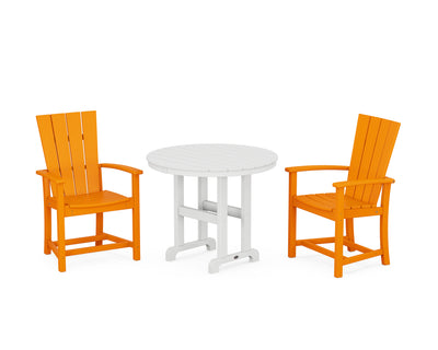 Quattro 3-Piece Round Farmhouse Dining Set