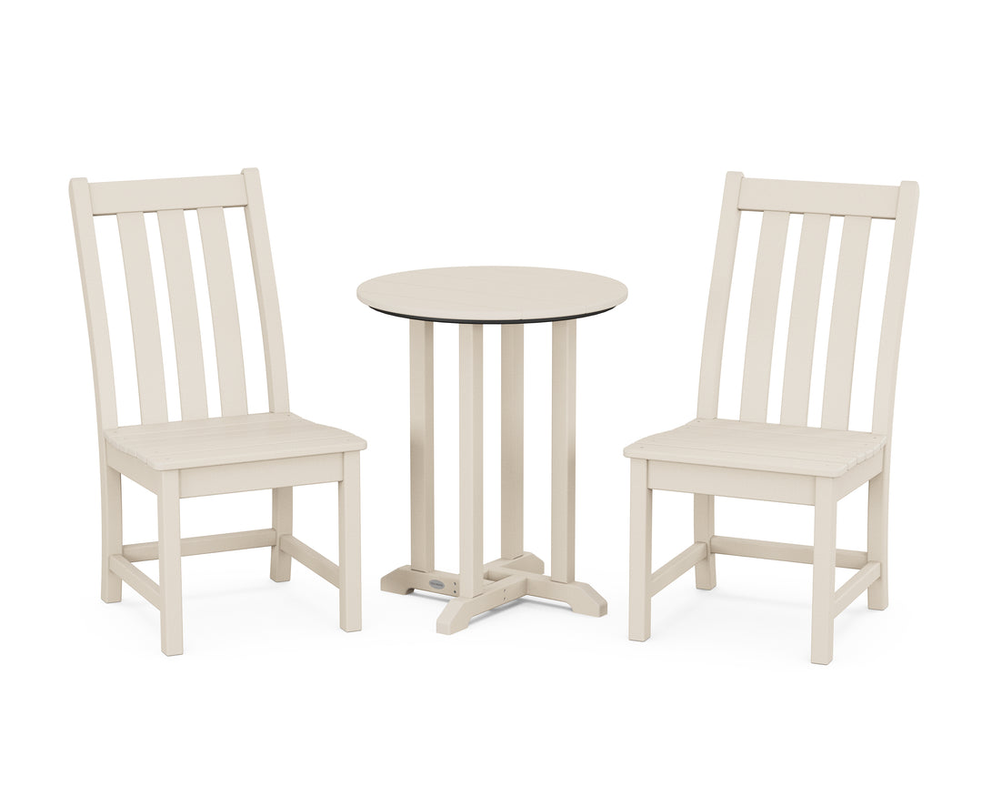 POLYWOOD® Vineyard Side Chair 3-Piece Round Bistro Dining Set