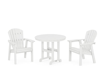 Seashell 3-Piece Round Farmhouse Dining Set