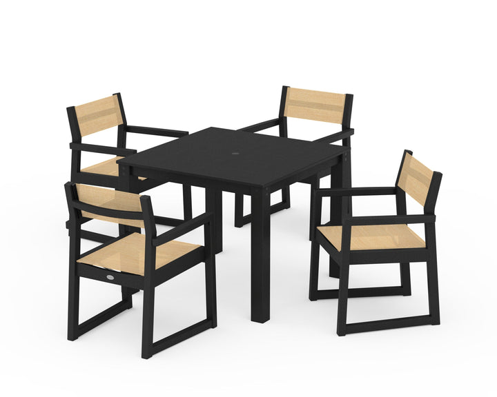 POLYWOOD® EDGE Sling Arm Chair 5-Piece Parsons Dining Set