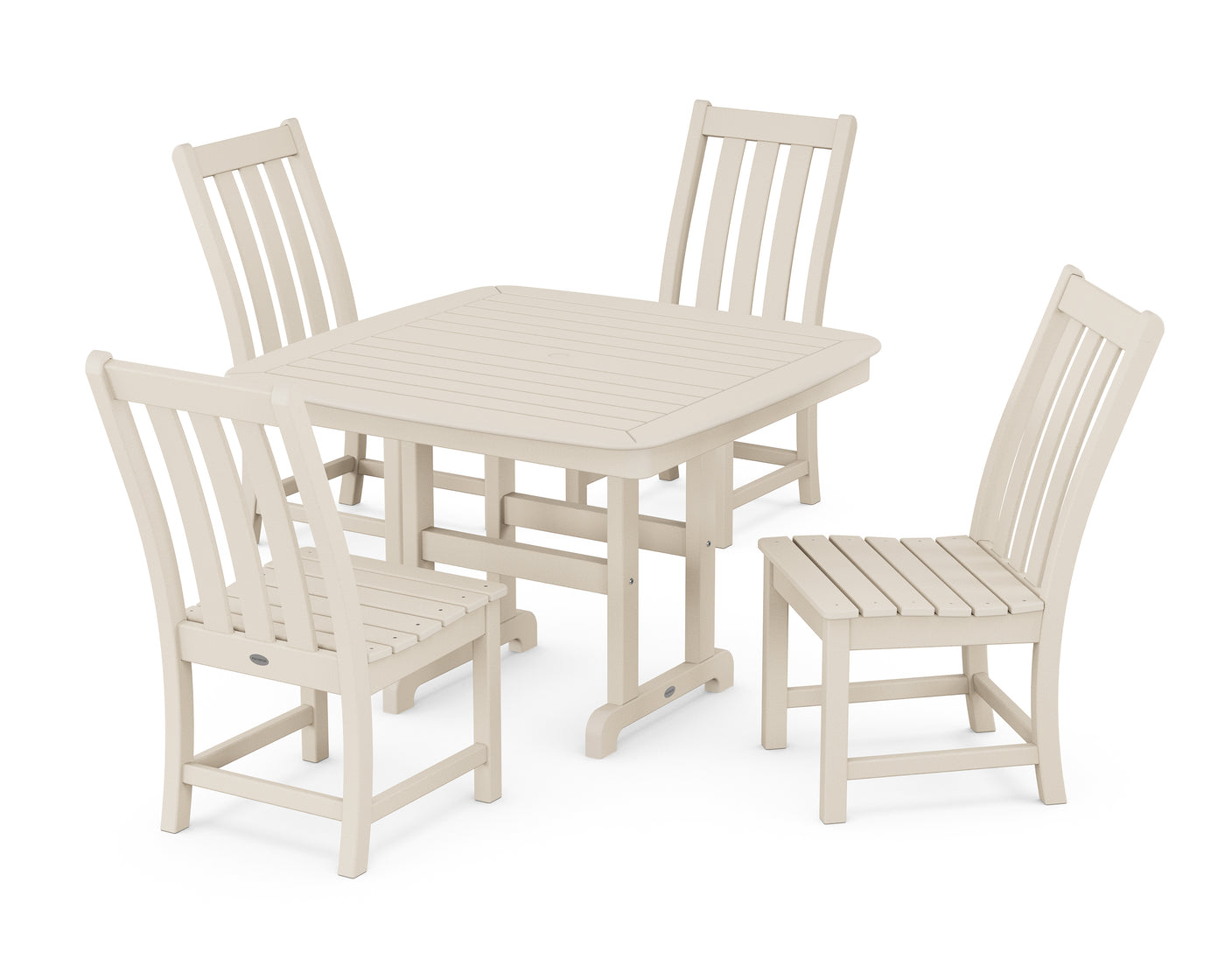 Vineyard Side Chair 5-Piece Dining Set with Trestle Legs