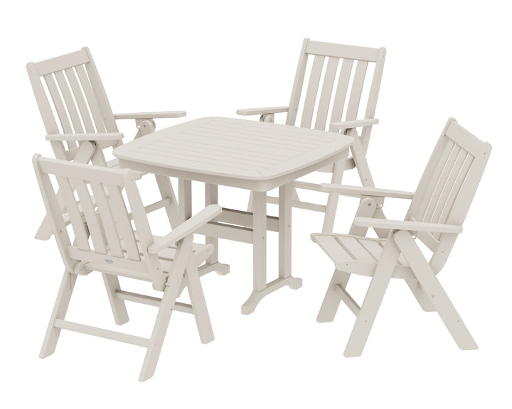 POLYWOOD® Vineyard Folding Chair 5-Piece Dining Set