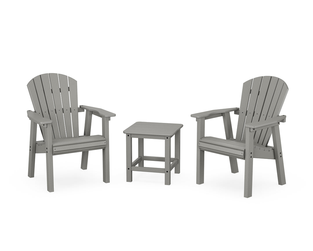 POLYWOOD® Seashell 3-Piece Upright Adirondack Chair Set