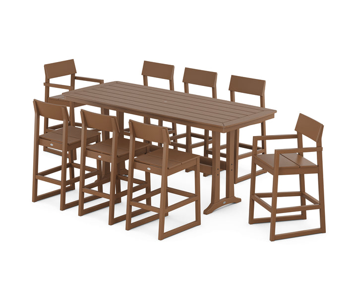POLYWOOD® EDGE 9-Piece Bar Set with Trestle Legs
