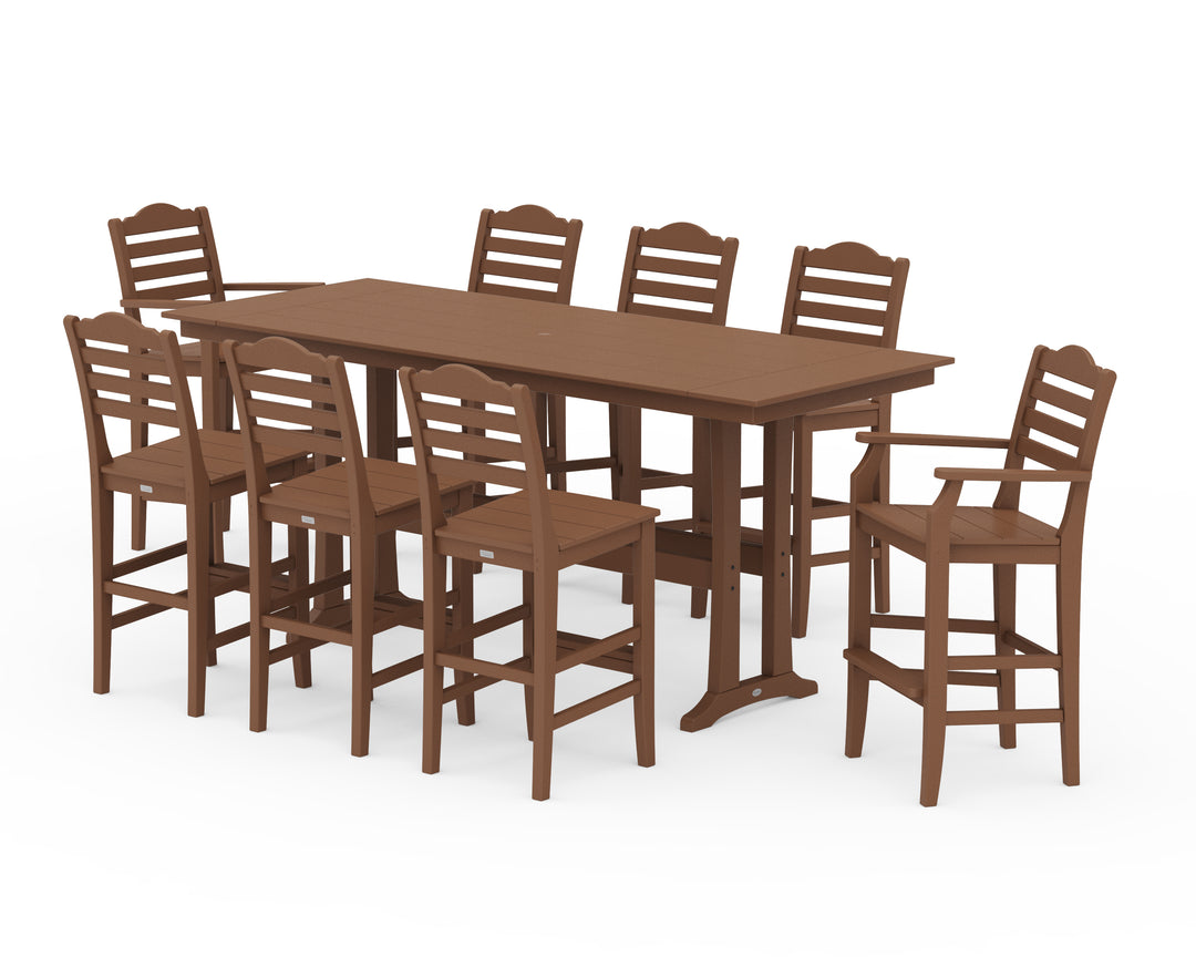 Draper James™ by  POLYWOOD® Savannah 9-Piece Farmhouse Bar Set with Trestle Legs