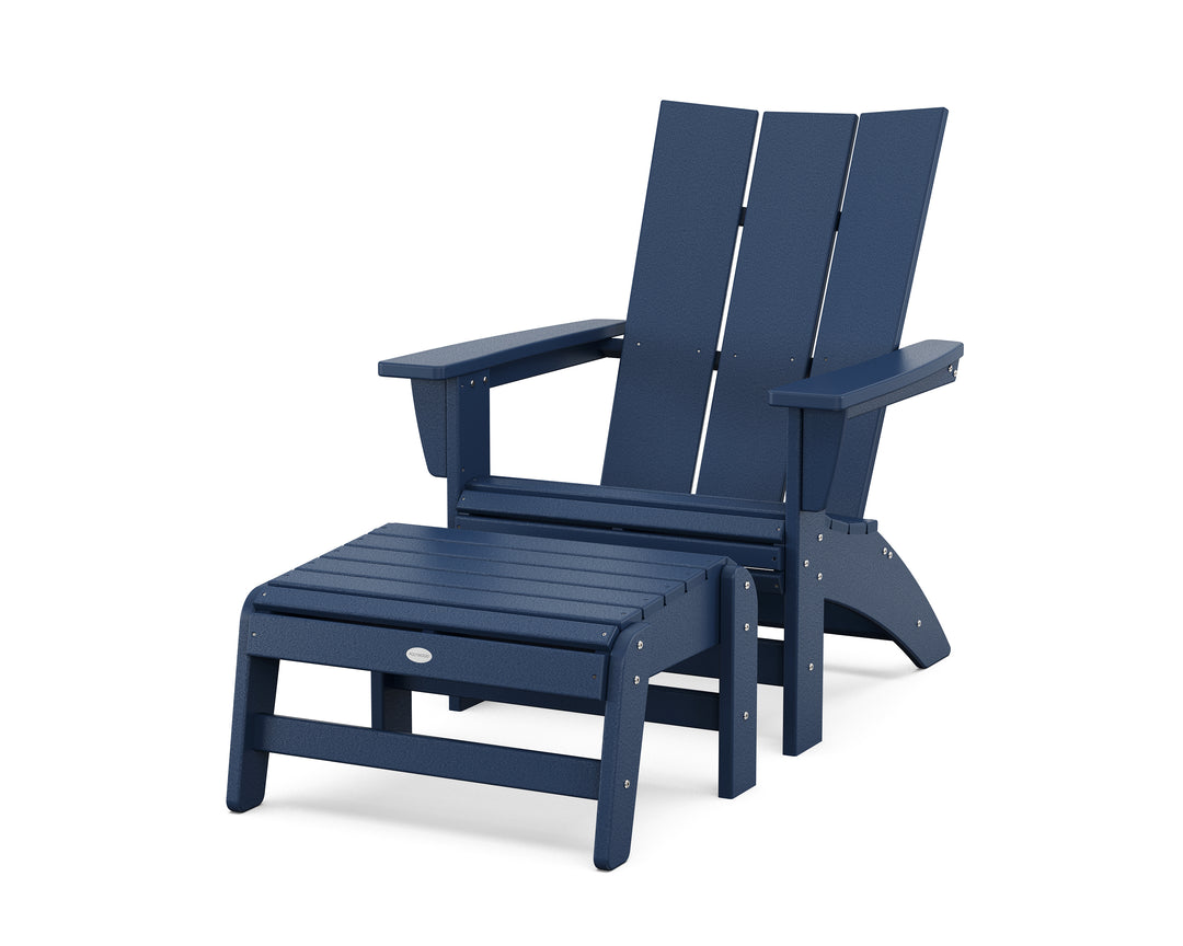 POLYWOOD® Modern Grand Adirondack Chair with Ottoman