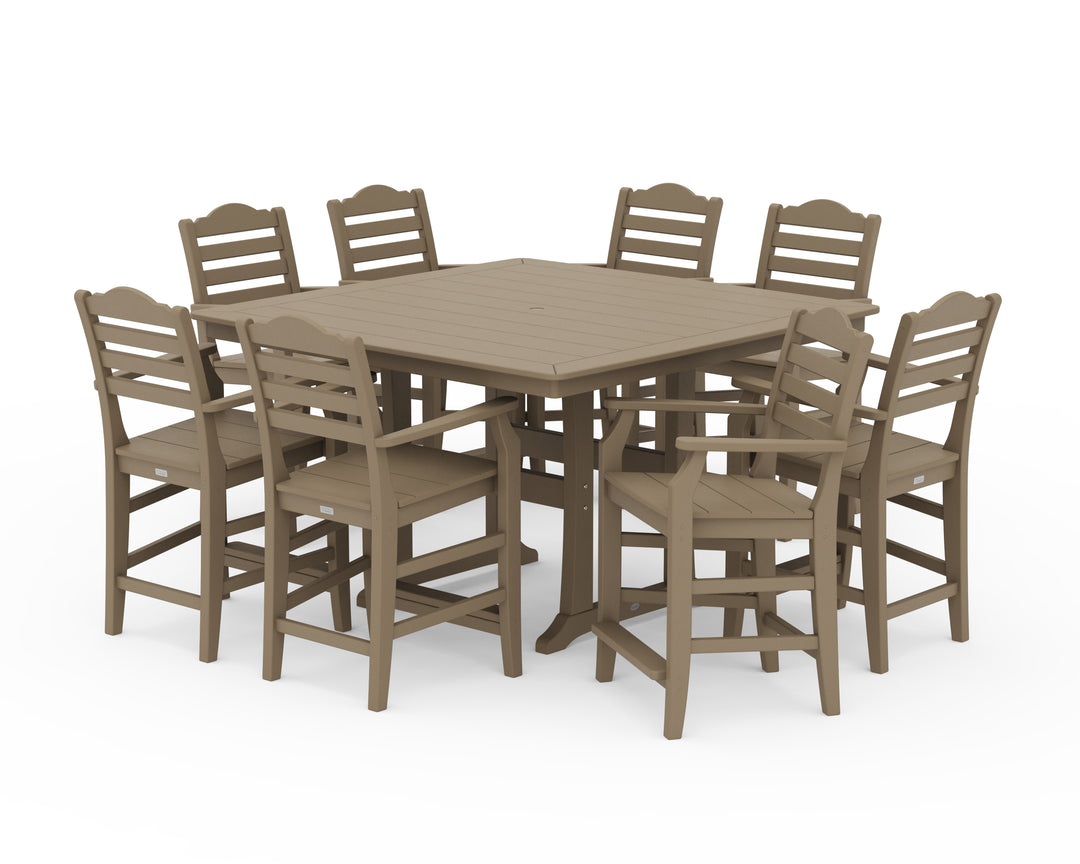 Draper James™ by  POLYWOOD® Savannah 9-Piece Square Counter Set with Trestle Legs