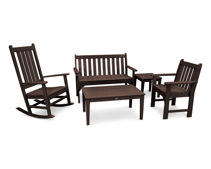 POLYWOOD® Vineyard 5-Piece Bench & Rocking Chair Set