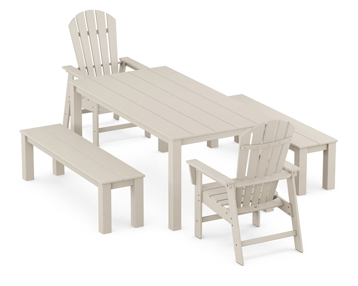 POLYWOOD® South Beach 5-Piece Parsons Dining Set with Benches