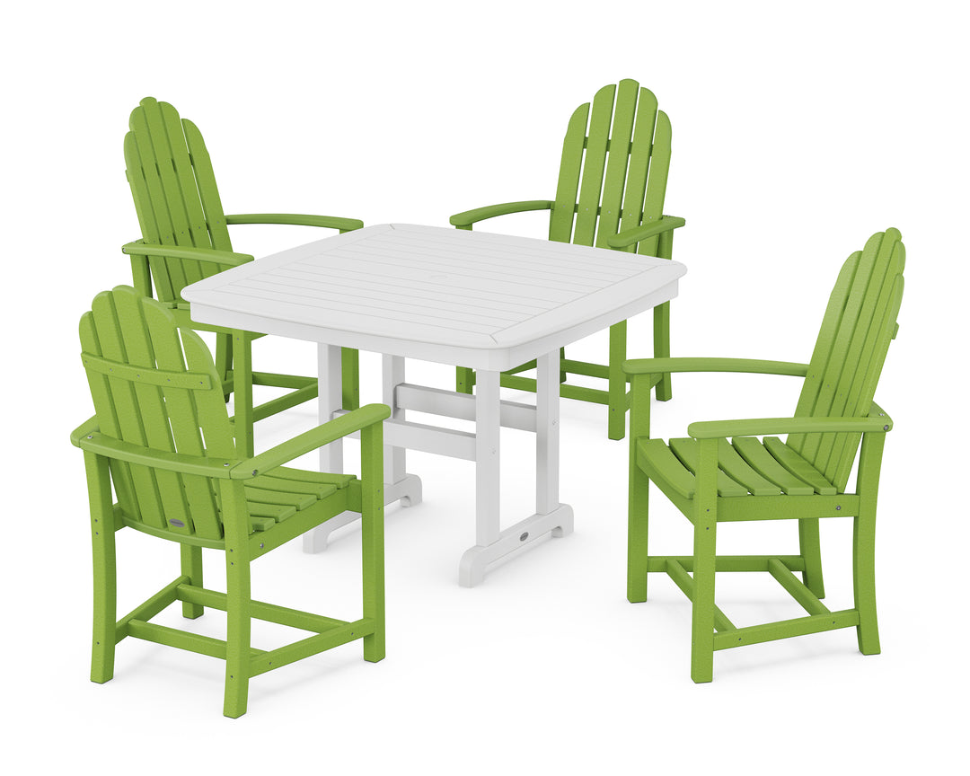 POLYWOOD® Classic Adirondack 5-Piece Dining Set with Trestle Legs