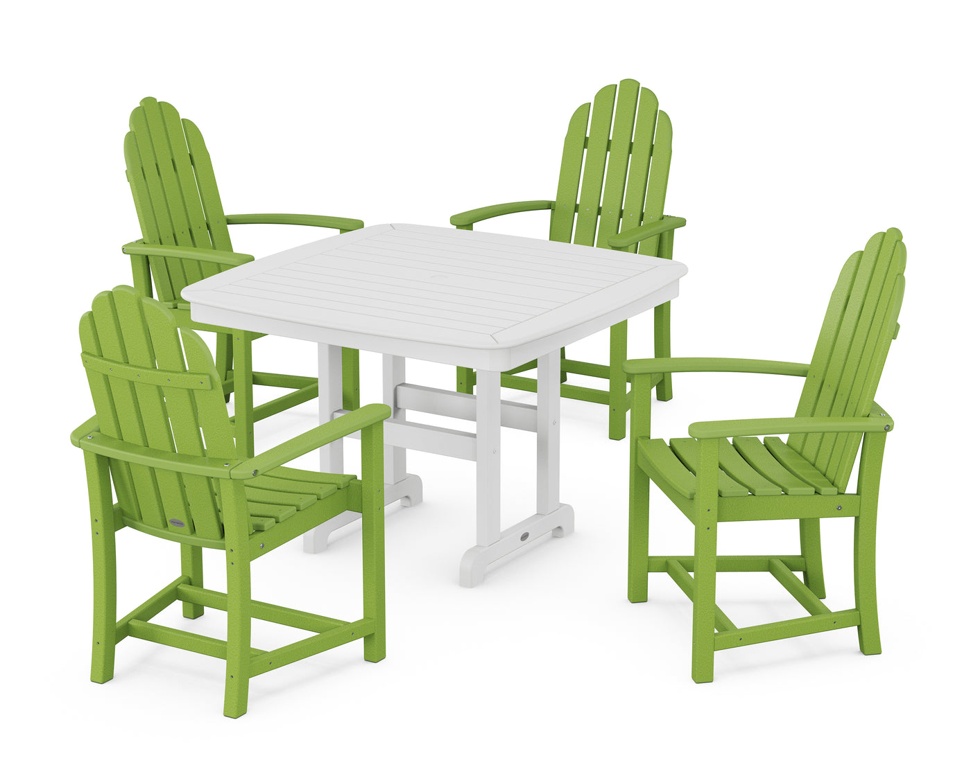 Classic Adirondack 5-Piece Dining Set with Trestle Legs