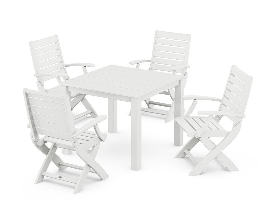 POLYWOOD® Signature Folding Chair 5-Piece Parsons Dining Set