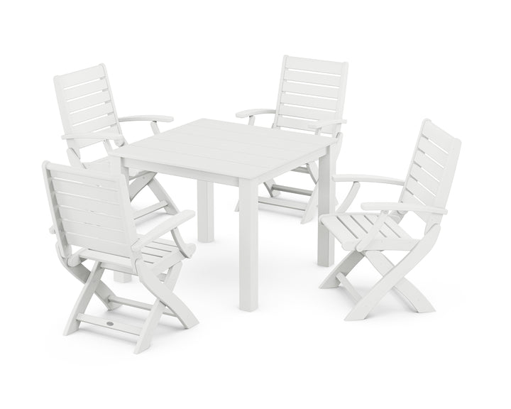 POLYWOOD® Signature Folding Chair 5-Piece Parsons Dining Set