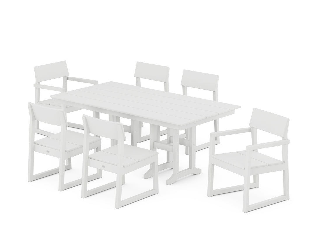 POLYWOOD® EDGE 7-Piece Farmhouse Dining Set