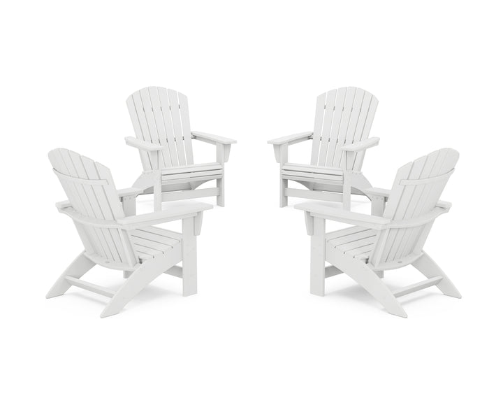 POLYWOOD® 4-Piece Nautical Grand Adirondack Chair Conversation Set