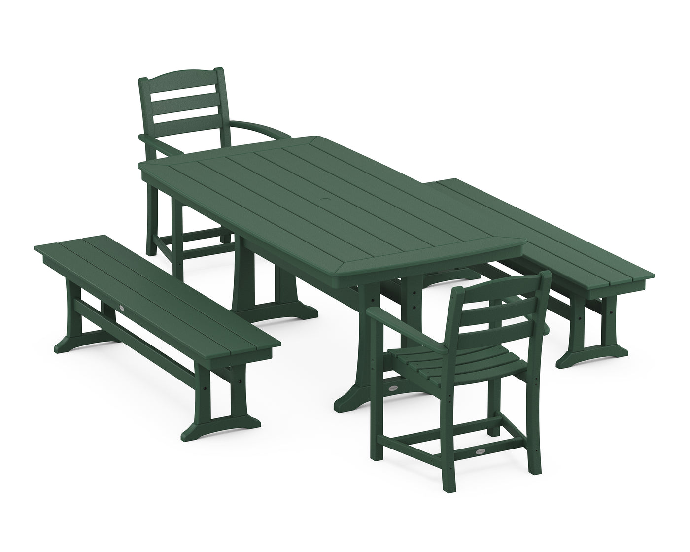 La Casa Cafe 5-Piece Dining Set with Trestle Legs