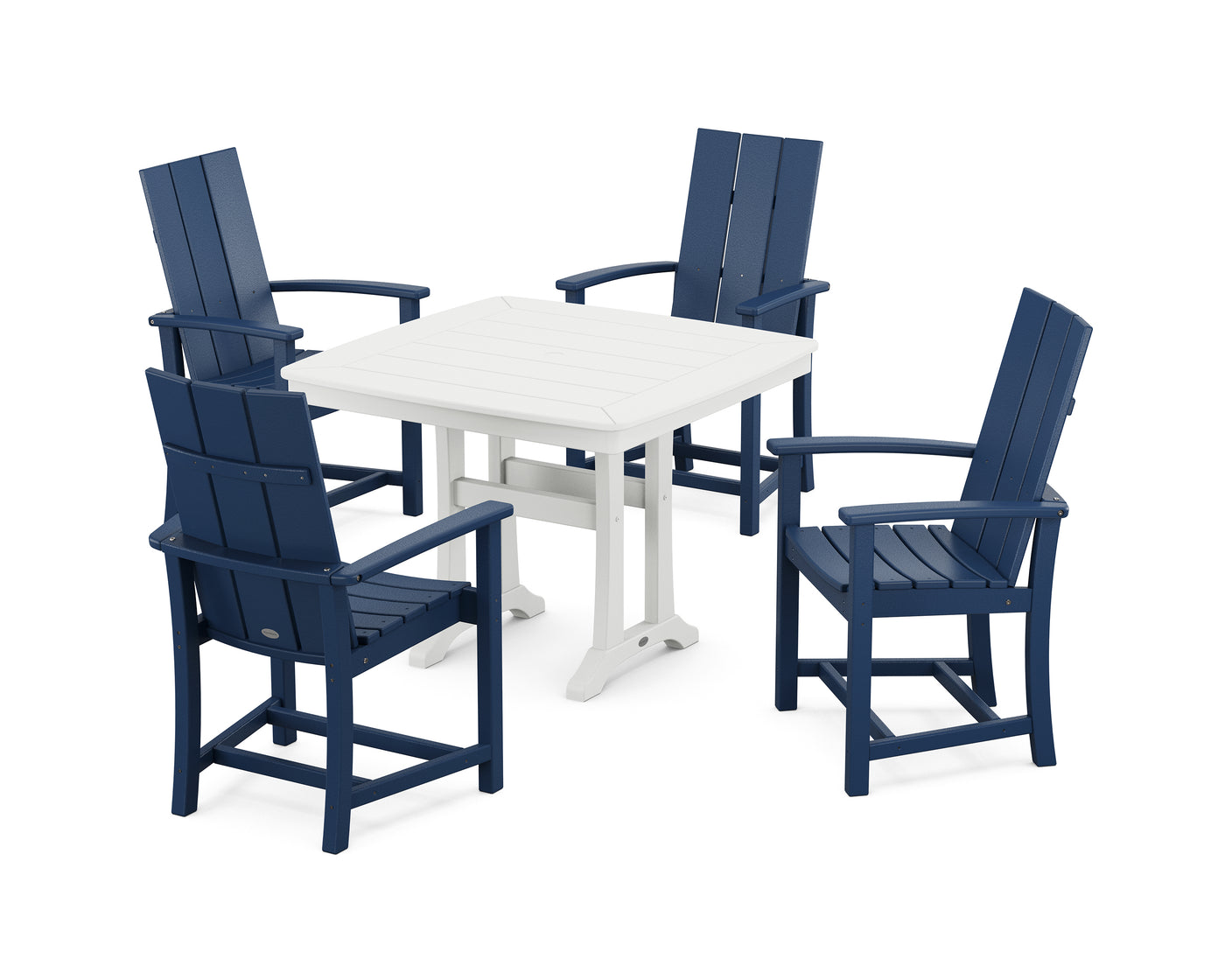 Modern Adirondack 5-Piece Dining Set with Trestle Legs