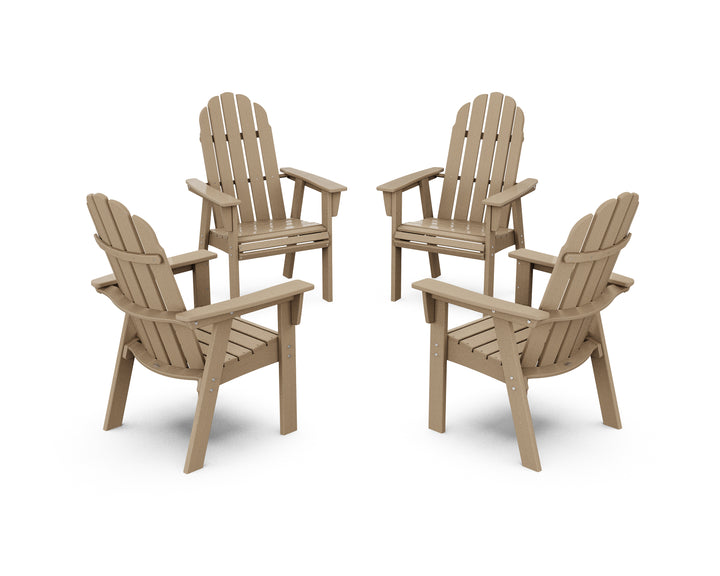 POLYWOOD® Vineyard 4-Piece Curveback Upright Adirondack Conversation Set