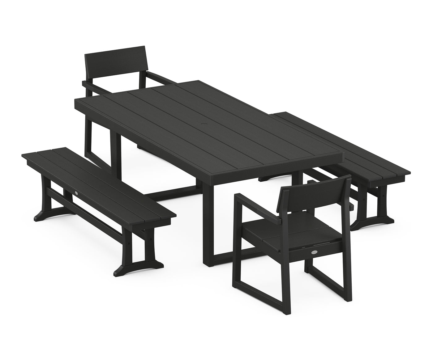 EDGE 5-Piece Dining Set with Benches