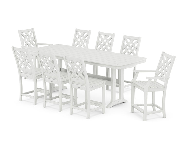 Country Living Wovendale 9-Piece Counter Set with Trestle Legs