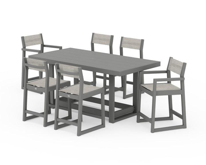 POLYWOOD® EDGE Sling 7-Piece Counter Table Set