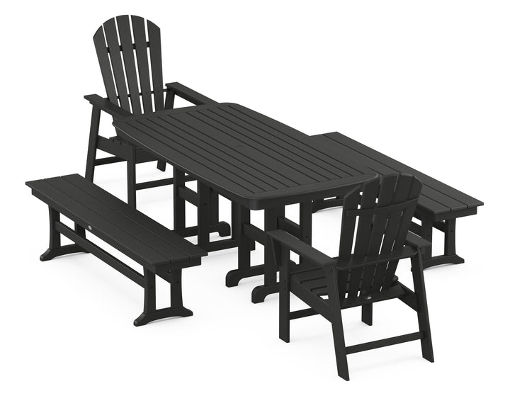 POLYWOOD® South Beach 5-Piece Dining Set with Benches