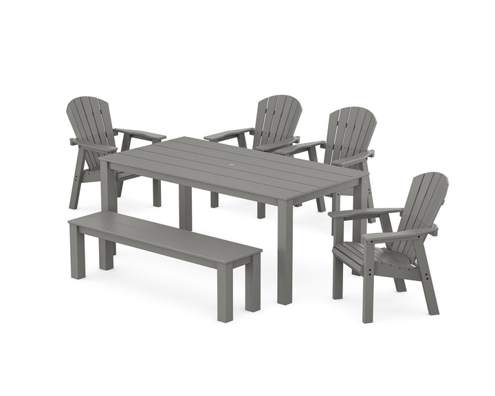 POLYWOOD® Seashell 6-Piece Parsons Dining Set with Bench