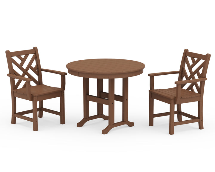 POLYWOOD® Chippendale 3-Piece Round Dining Set