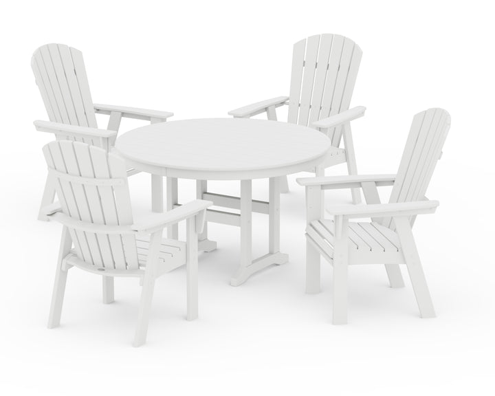 POLYWOOD® Nautical Adirondack 5-Piece Round Farmhouse Dining Set