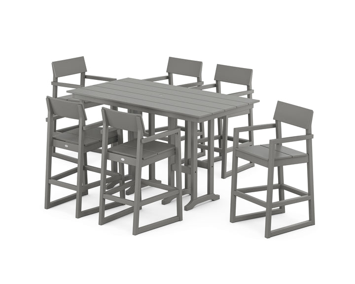 POLYWOOD® EDGE Arm Chair 7-Piece Farmhouse Bar Set