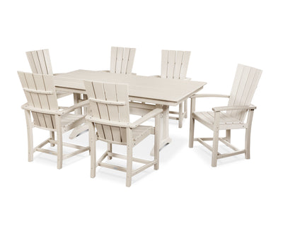 Quattro 7-Piece Farmhouse Dining Set with Trestle Legs