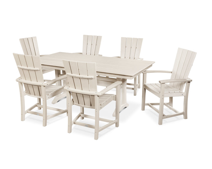POLYWOOD® Quattro 7-Piece Farmhouse Dining Set with Trestle Legs