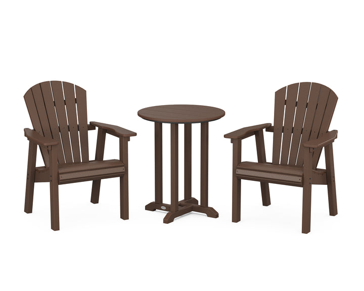POLYWOOD® Seashell 3-Piece Round Farmhouse Bistro Dining Set