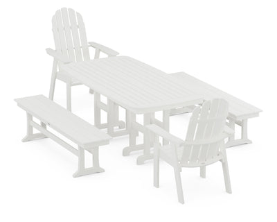 Vineyard Adirondack 5-Piece Dining Set with Benches