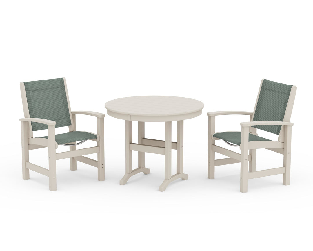 POLYWOOD® Coastal 3-Piece Round Dining Set