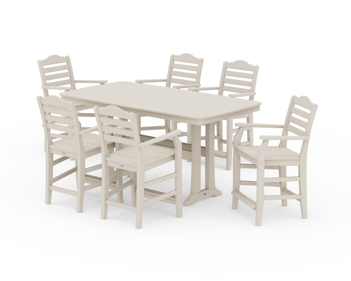 Draper James™ by  POLYWOOD® Savannah Arm Chair 7-Piece Counter Set with Trestle Legs