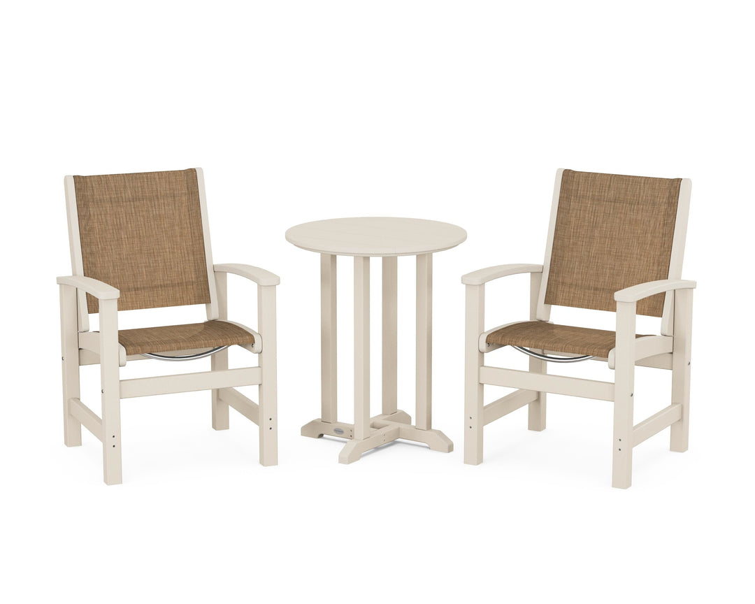 POLYWOOD® Coastal 3-Piece Round Bistro Dining Set