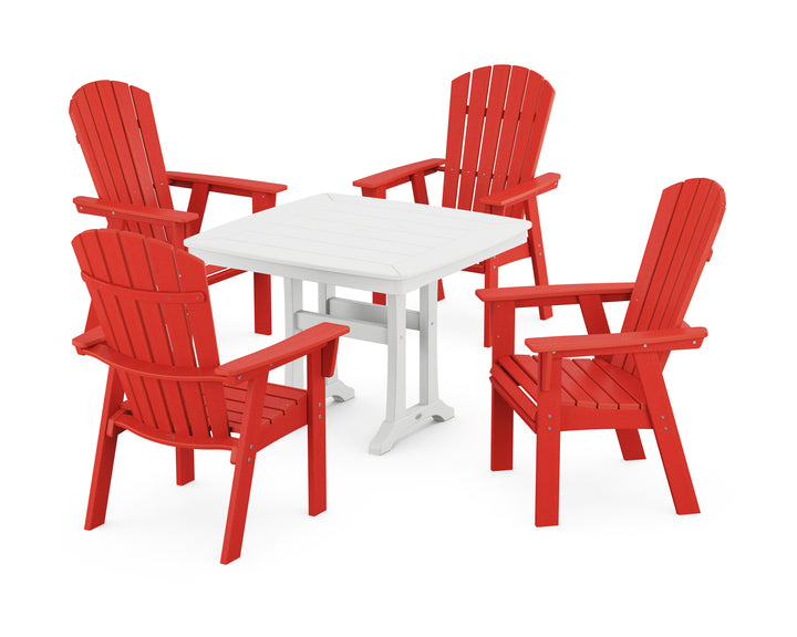 POLYWOOD® Nautical Adirondack 5-Piece Dining Set with Trestle Legs