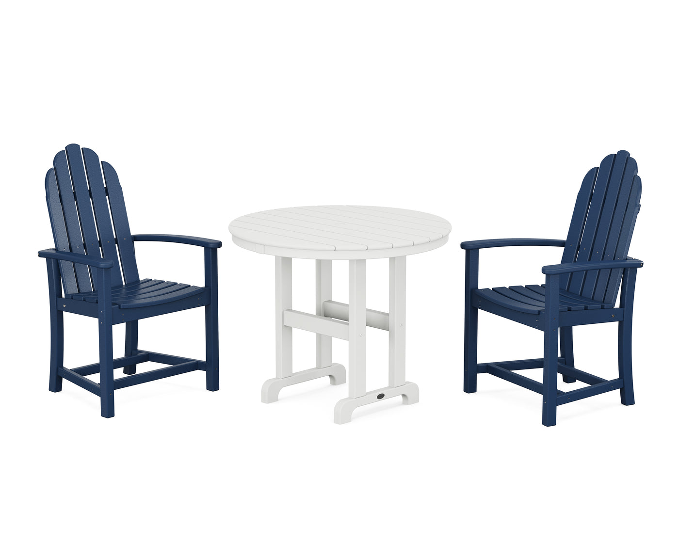 Classic Adirondack 3-Piece Round Dining Set