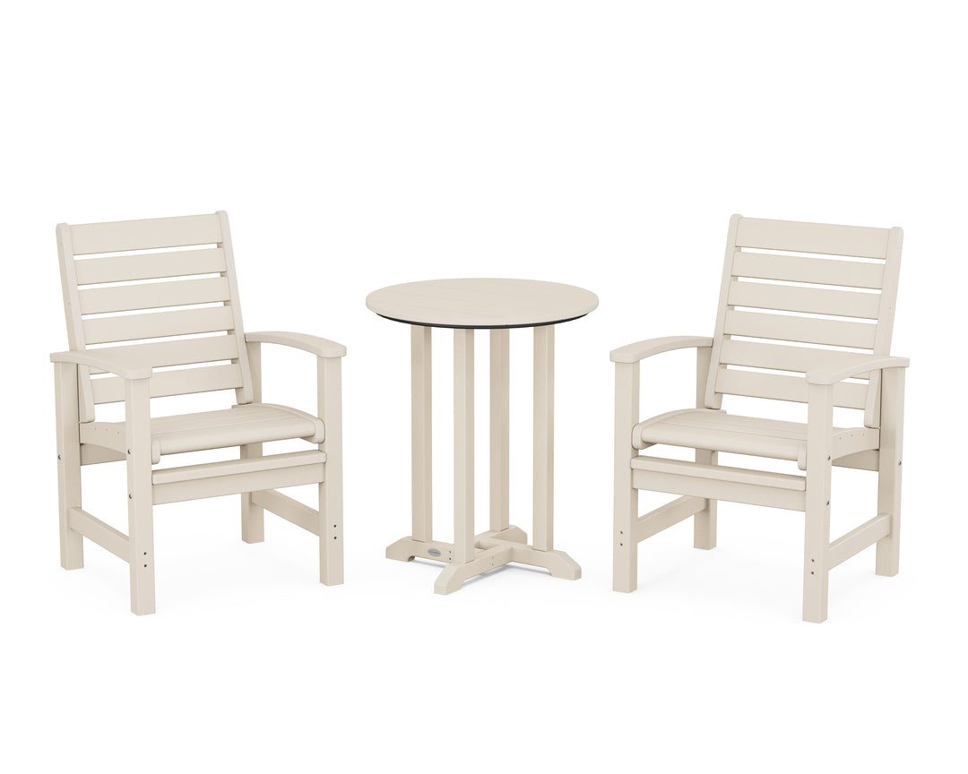 POLYWOOD® Signature 3-Piece Round Farmhouse Bistro Dining Set