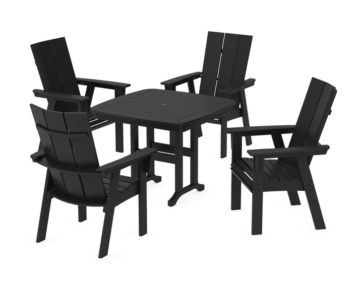 POLYWOOD® Modern Curveback Adirondack 5-Piece Dining Set