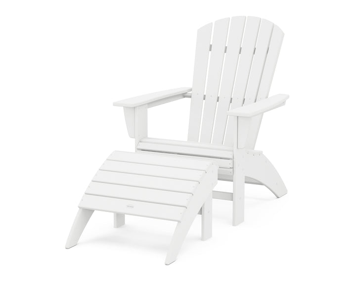 POLYWOOD® Nautical Curveback Adirondack Chair 2-Piece Set with Ottoman