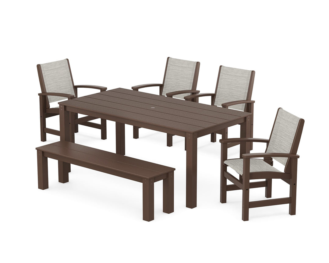 POLYWOOD® Coastal 6-Piece Parsons Dining Set with Bench