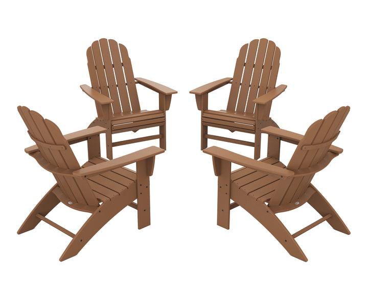 POLYWOOD® 4-Piece Vineyard Curveback Adirondack Chair Conversation Set
