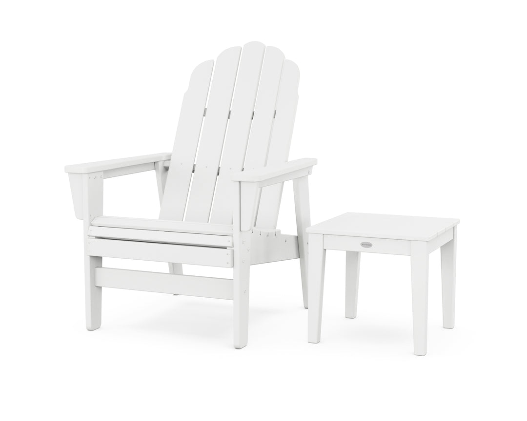 POLYWOOD® Vineyard Grand Upright Adirondack Chair with Side Table