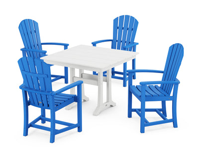 Palm Coast 5-Piece Farmhouse Dining Set With Trestle Legs