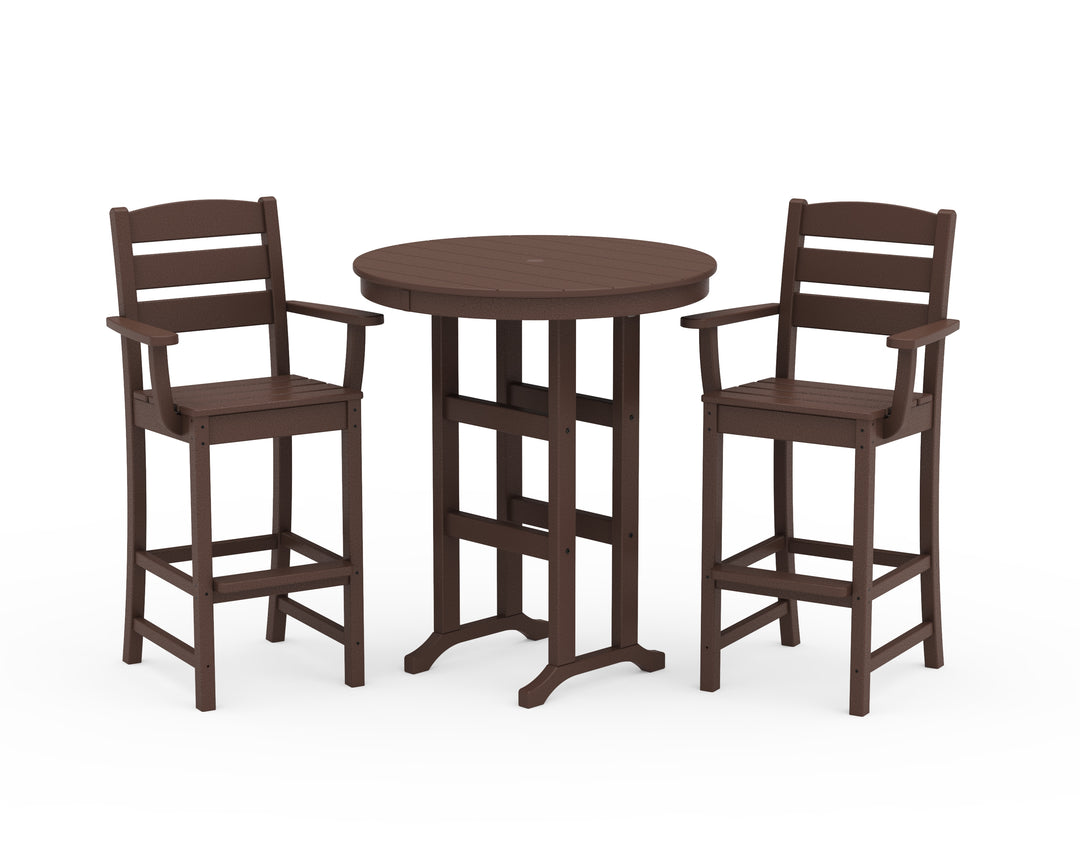 POLYWOOD® Lakeside 3-Piece Round Bar Arm Chair Set