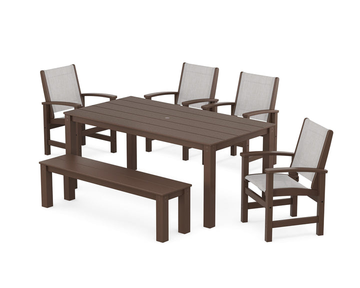 POLYWOOD® Coastal 6-Piece Parsons Dining Set with Bench