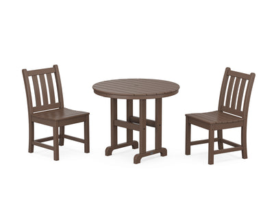 Traditional Garden Side Chair 3-Piece Round Dining Set