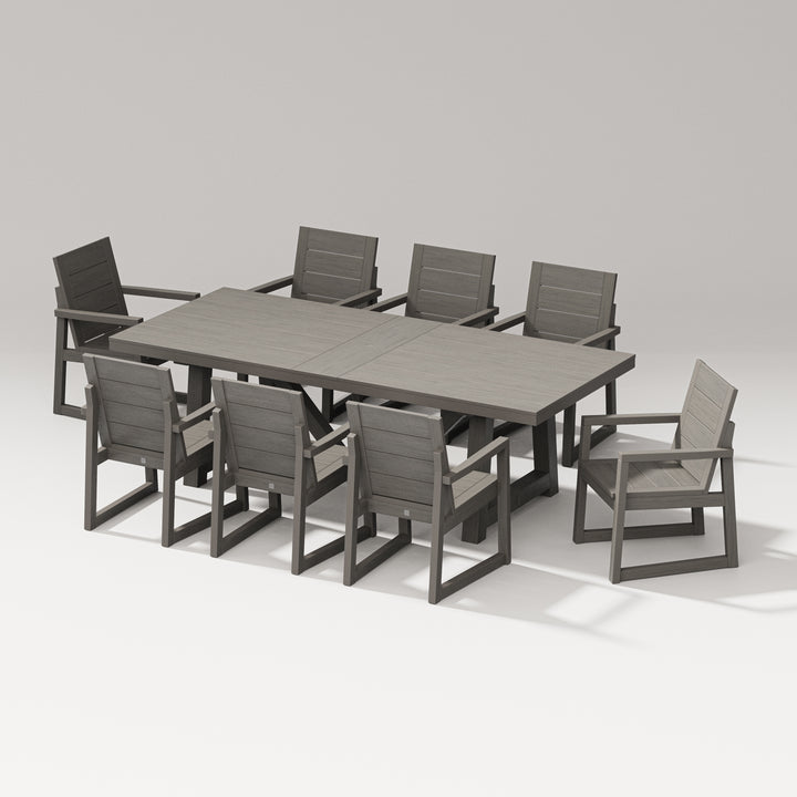 PW Designer Series Elevate 9-Piece A-Frame Table Dining Set